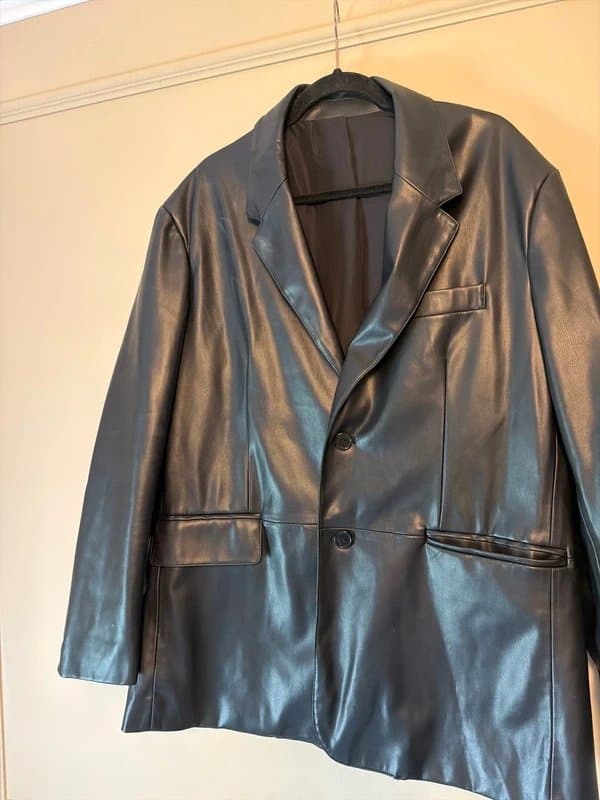 Bershka Men’s Bershka Leather Look Blazer L