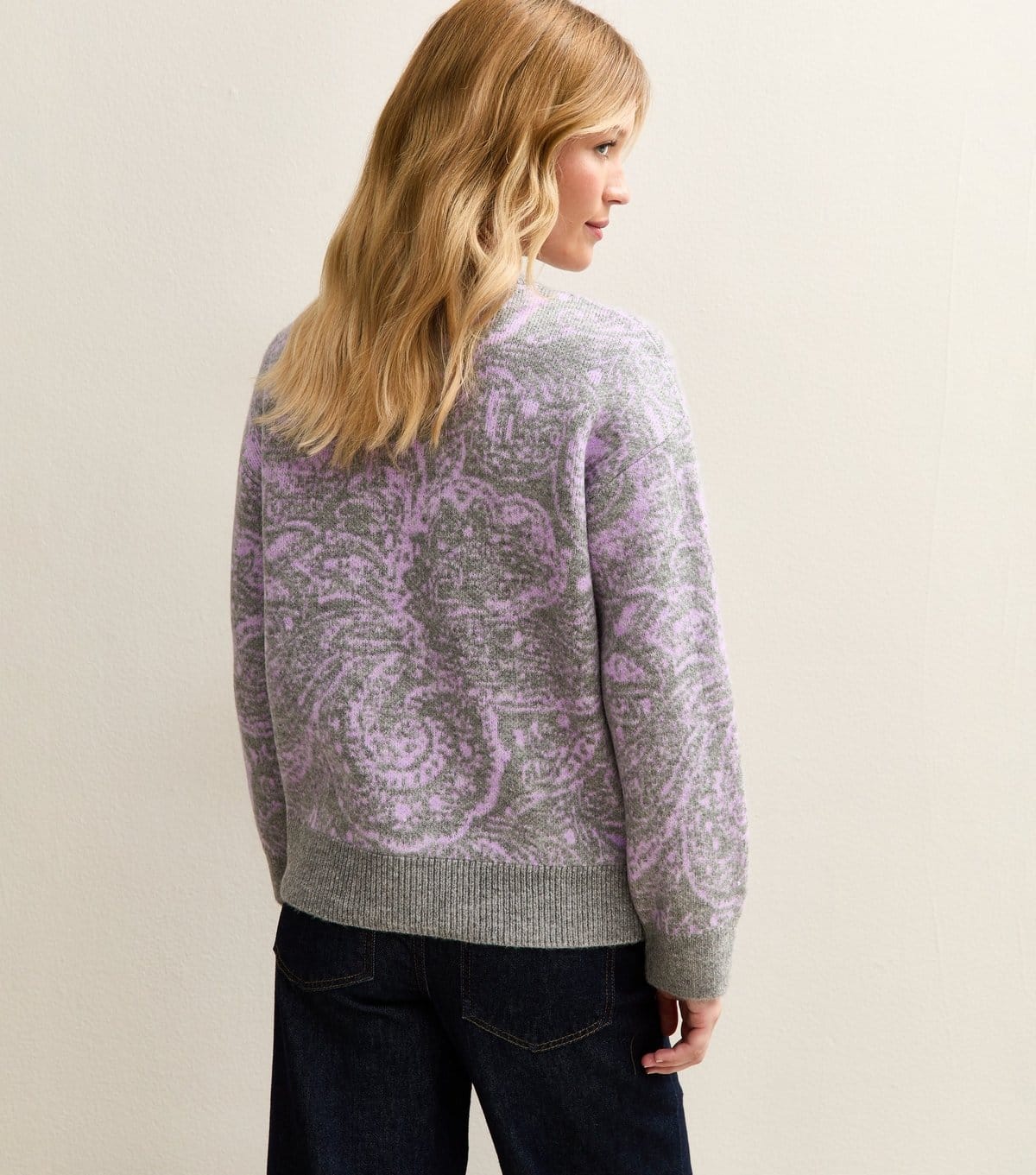 New Look Women's Purple Paisley Crew Neck Jumper New Look - 4