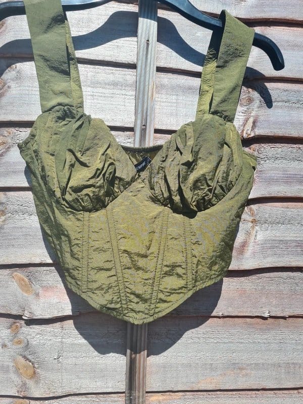 Missy Empire BNWT Missy Empire Jaycie Ruched Bust Corset Top - Size UK 10 / S - Khaki Green - Gorgeous - 1