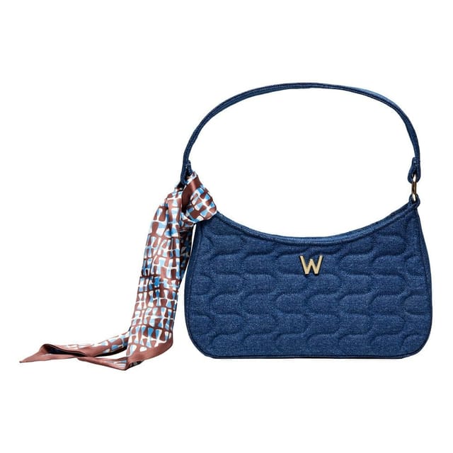 Wolf WOLF Women's Mimi Swirl Shoulder Bag with Scarf in Mid Blue - 2
