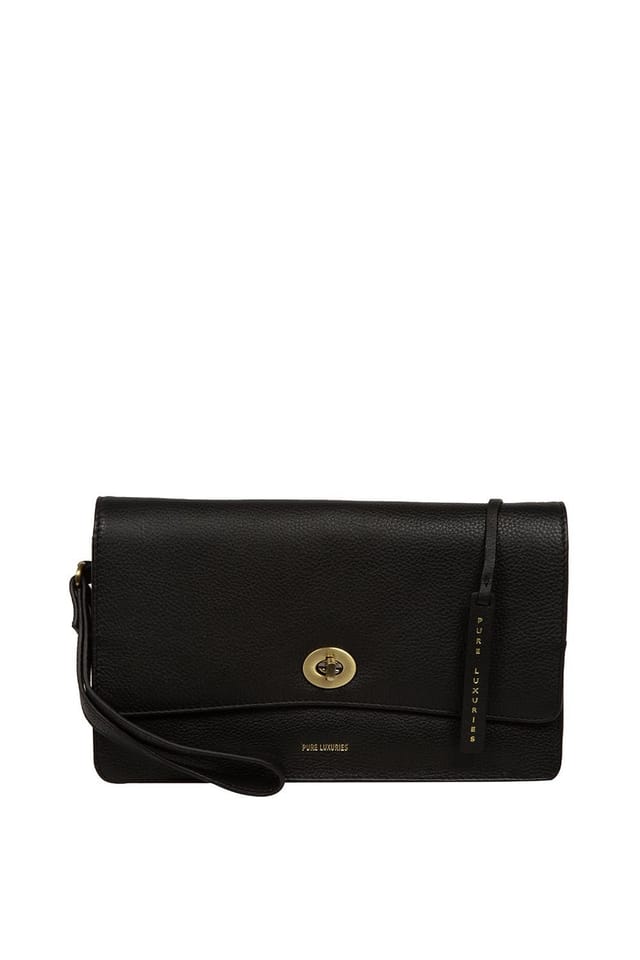 Pure Luxuries London Pure Luxuries London Women's 'Clarissa' Leather Clutch Bag in Black - 2