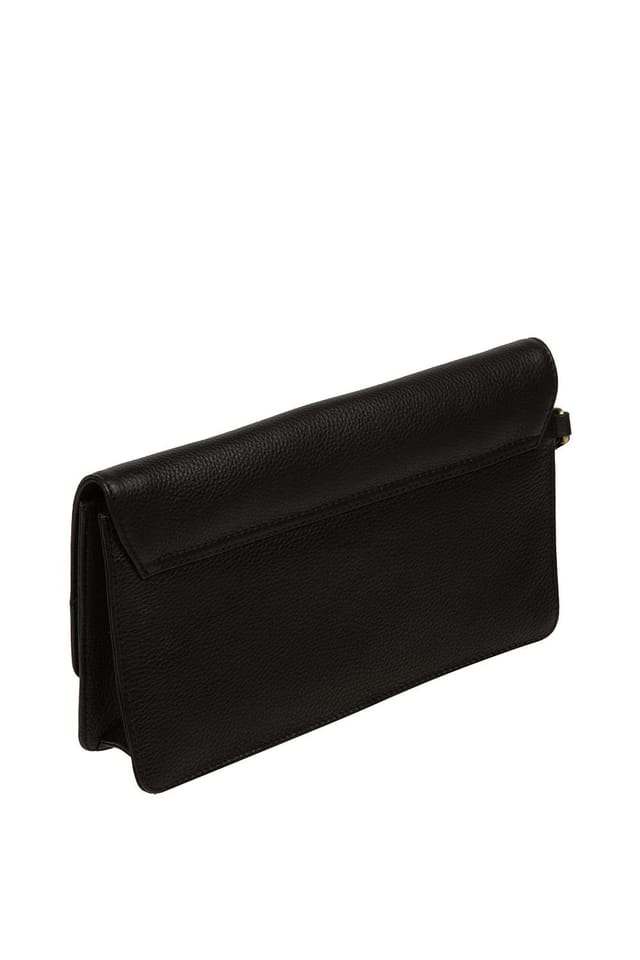 Pure Luxuries London Pure Luxuries London Women's 'Clarissa' Leather Clutch Bag in Black - 3