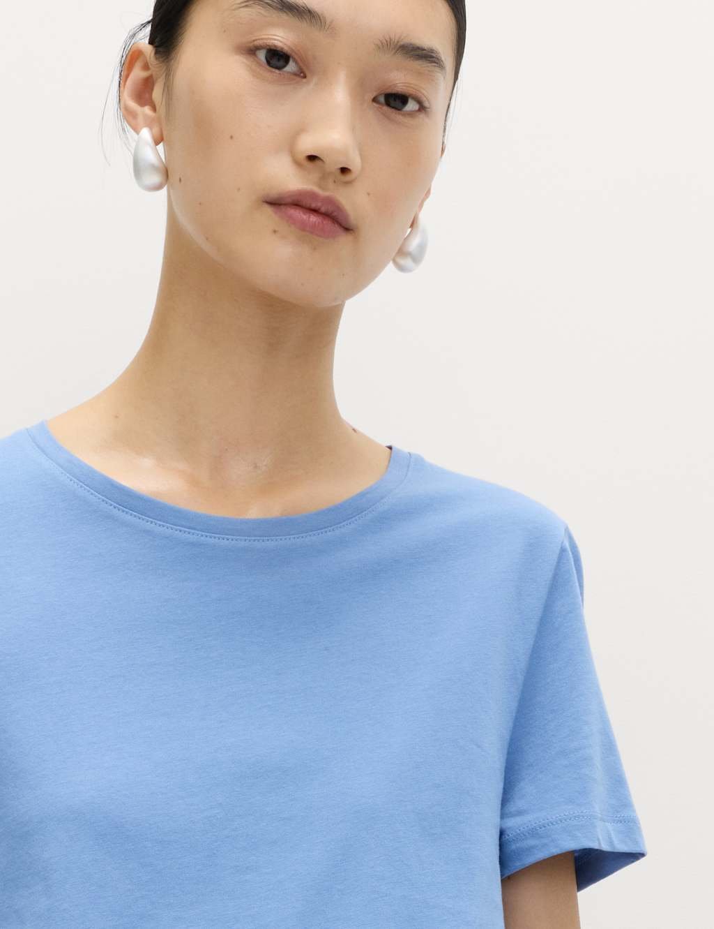 Marks & Spencer M&S Pure Cotton T-Shirt Azure Blue - 2