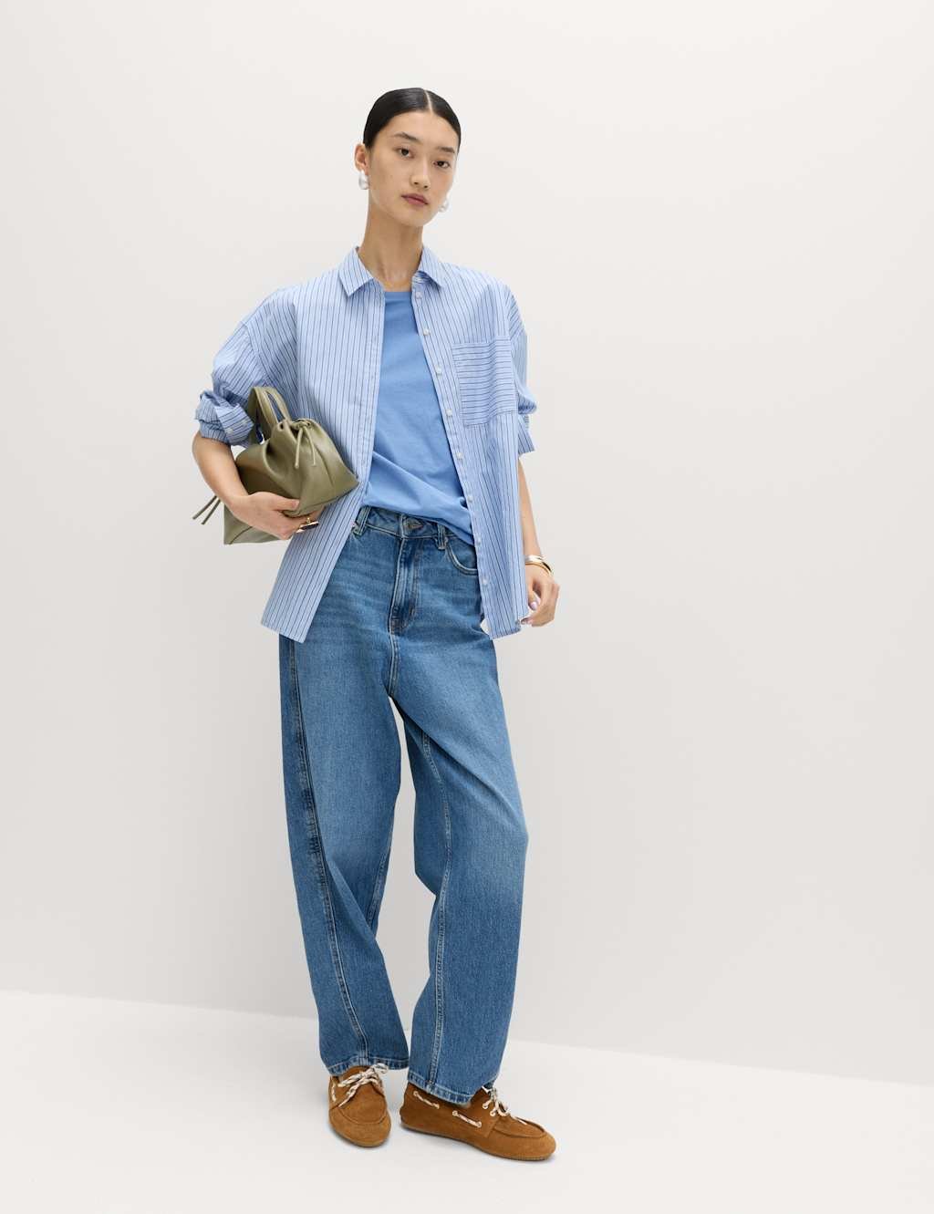 Marks & Spencer M&S Pure Cotton T-Shirt Azure Blue - 4