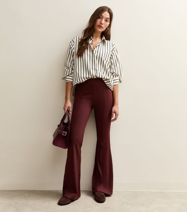 New Look Women's Dark Brown Flared Trousers New Look - 2