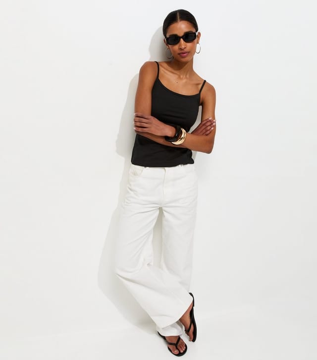 New Look Women's Black Scoop Neck Cami Top New Look - 2