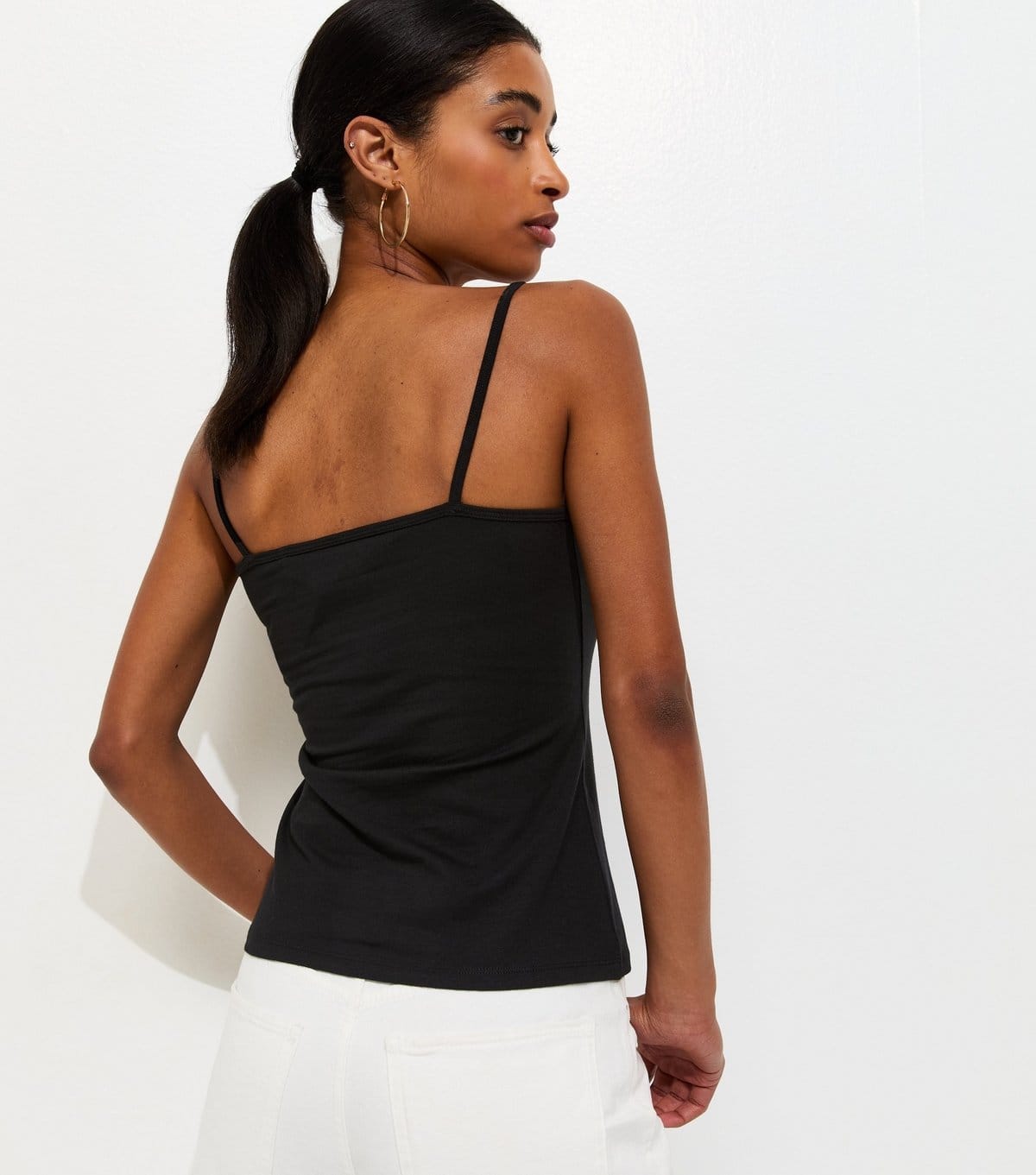 New Look Women's Black Scoop Neck Cami Top New Look - 4