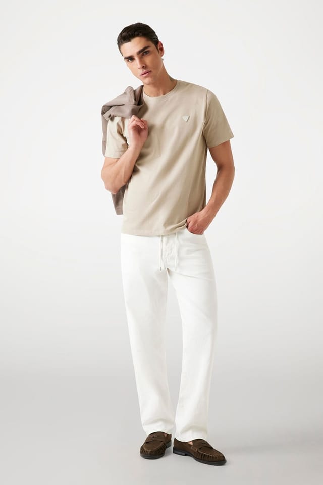 Guess Guess Men's Crew Neck Patch Tee Logo Stone - 2