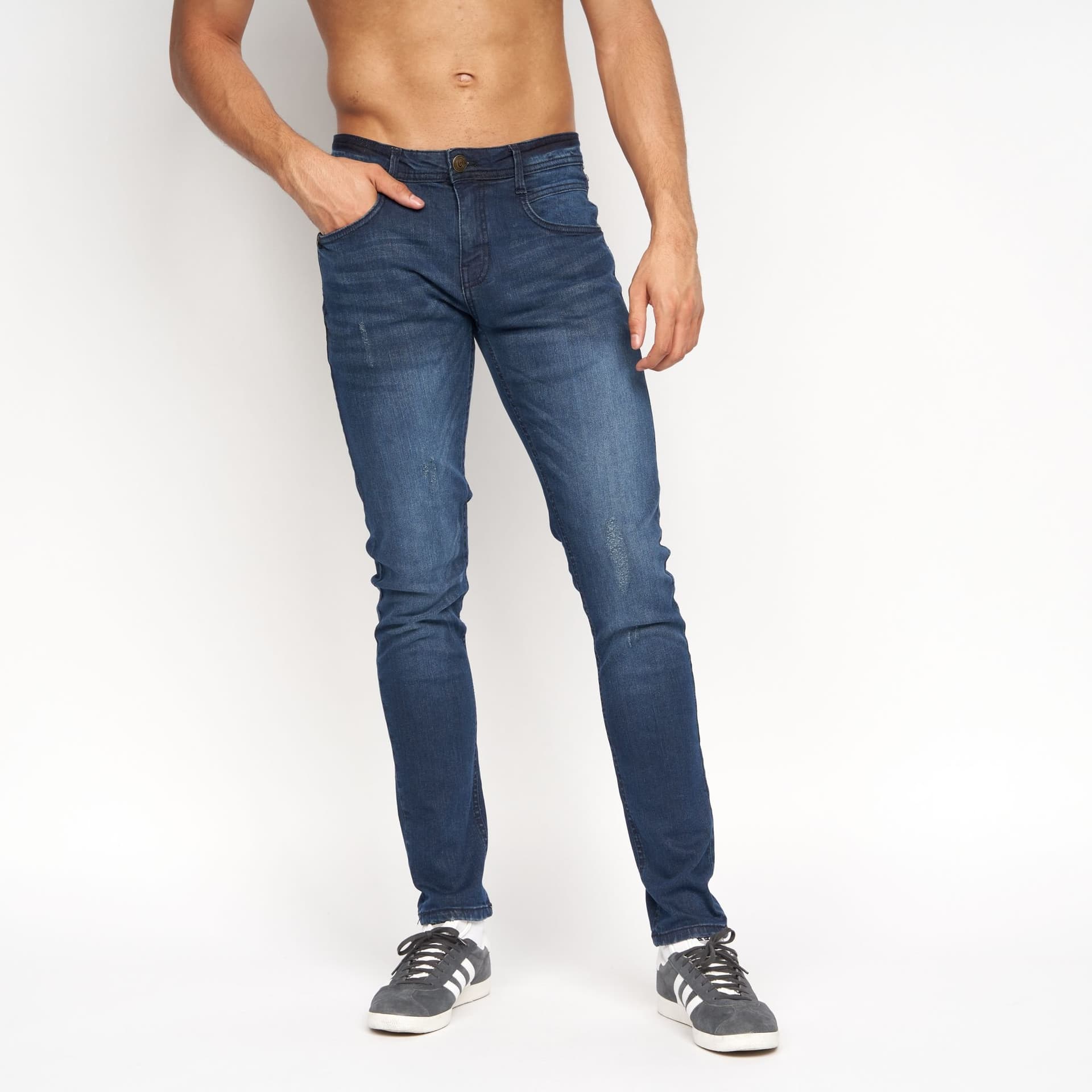Duck&Cover Duck&Cover Dark Navy Distressed Denim Slim-Fit Jeans