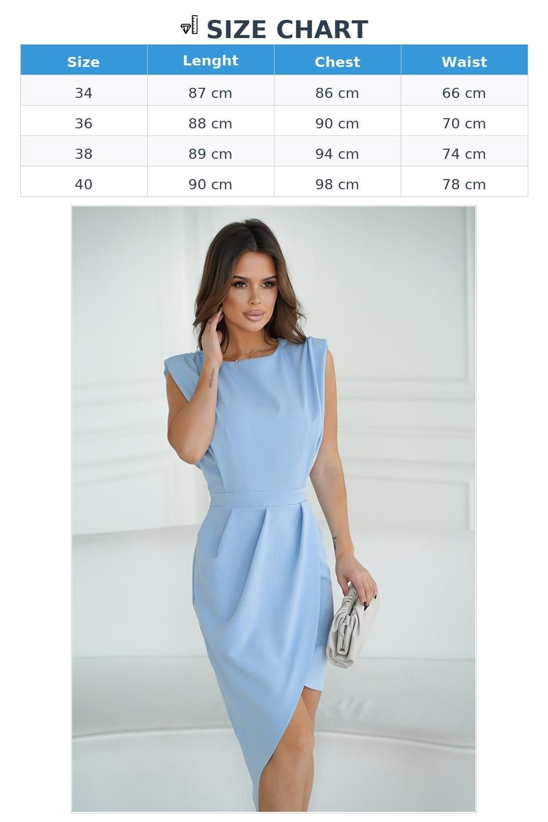 Love Lace Love Lace Women's Elegant Fitted Evening Dress with Exposed Back Style 192642 in Blue - 4