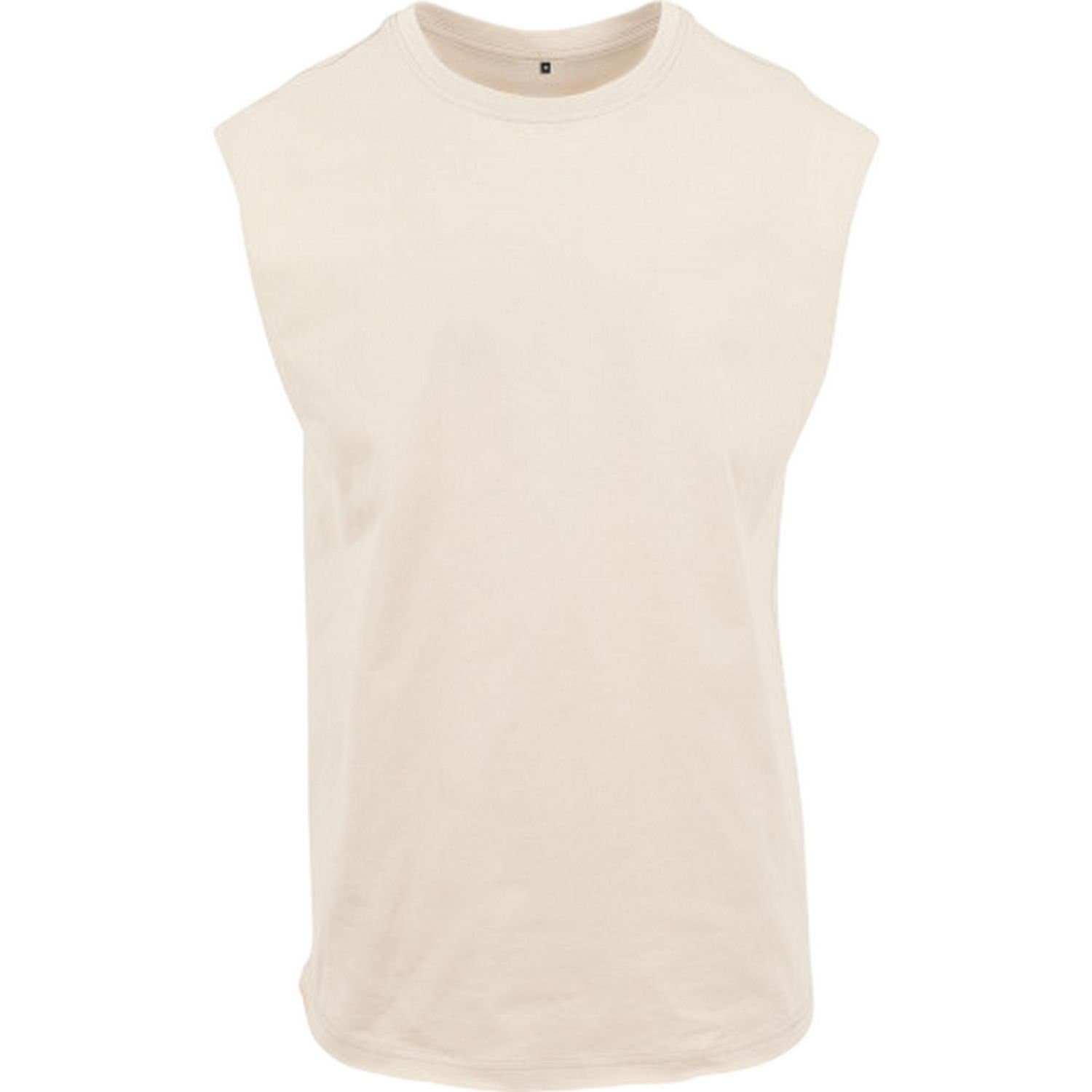 New Morning Studios New Morning Studios Men's Plain Sleeveless T-Shirt in Light Sand