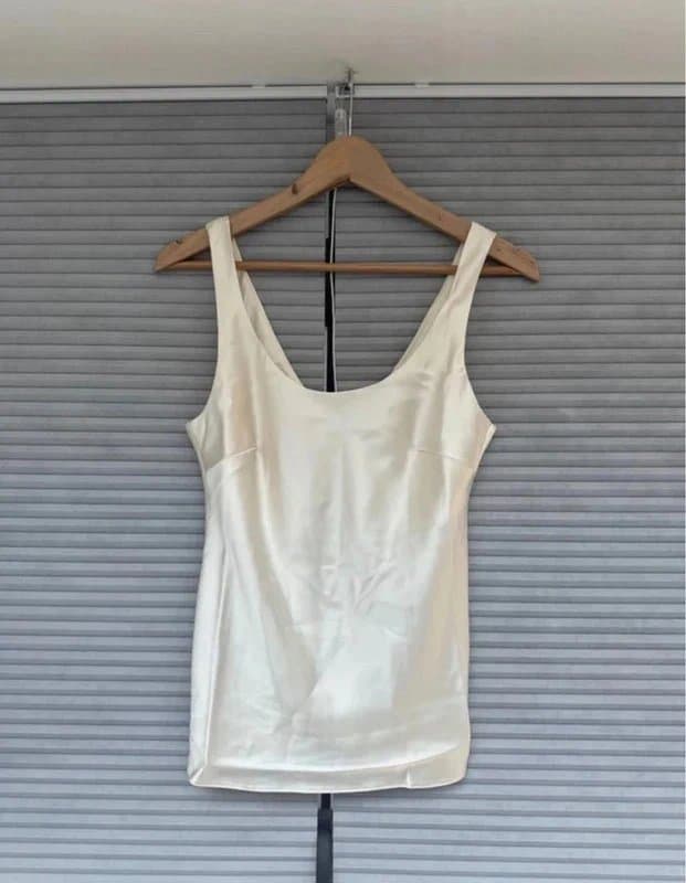 ASOS Design Cream scoop neck satin cami top size 8