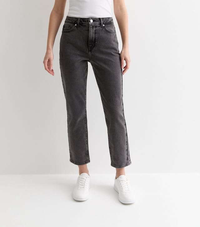 New Look Women's Dark Grey Ankle Grazing Hannah Straight Leg Jeans New Look - 2
