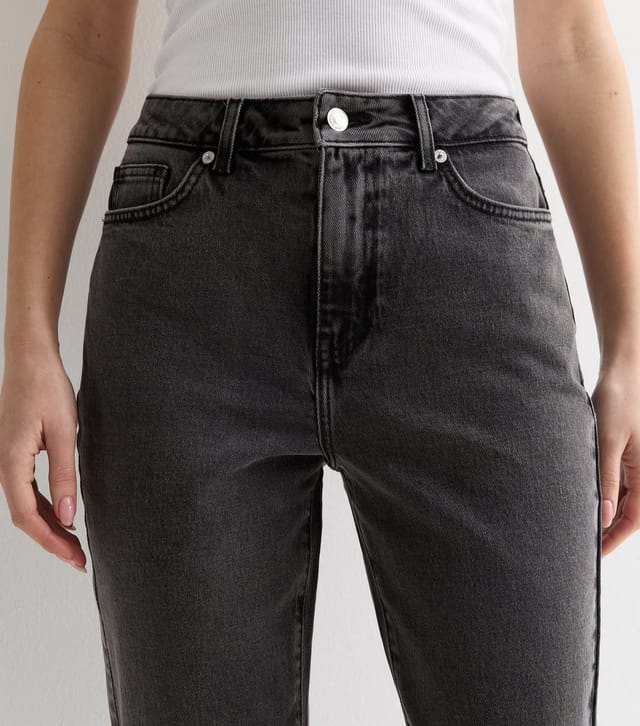 New Look Women's Dark Grey Ankle Grazing Hannah Straight Leg Jeans New Look - 3