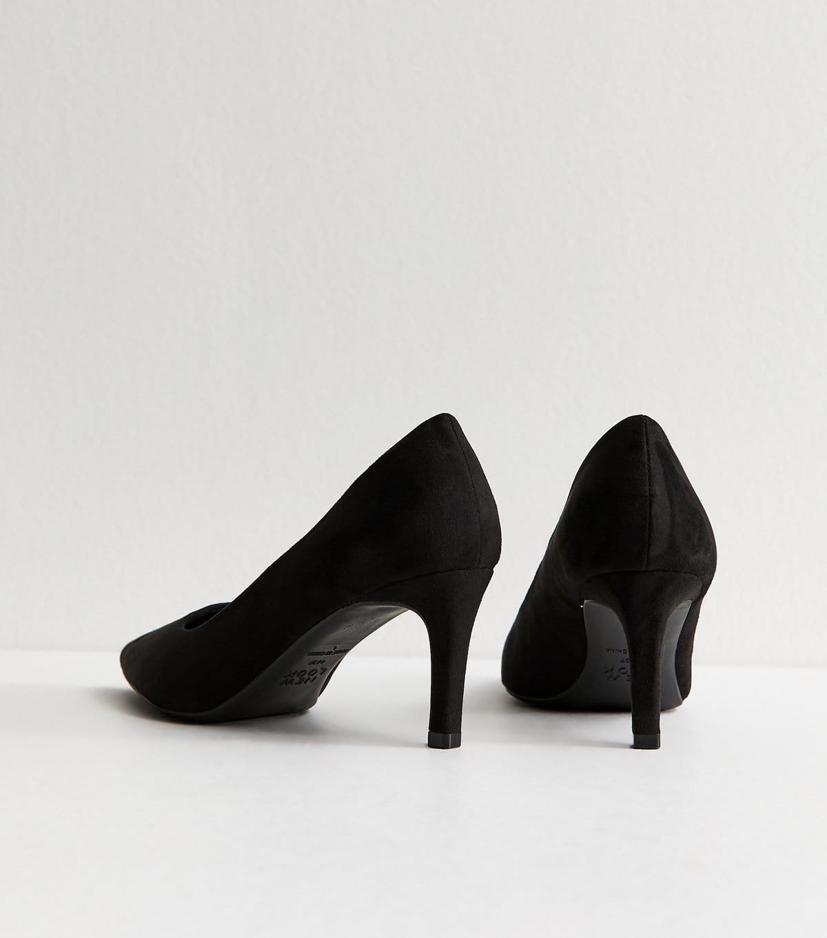 New Look Women's Black Faux Suede Mid Stiletto Heel Court Shoes Vegan New Look - 4