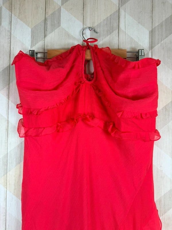 ASOS ASOS Red Halter Neck Maxi Dress UK 18 Wedding Guest Races Occasion - 1