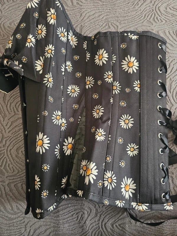 Corset Story Corset Story Black Daily Hip Gores Steel Boned Strapless Corset Top Size 10 UK