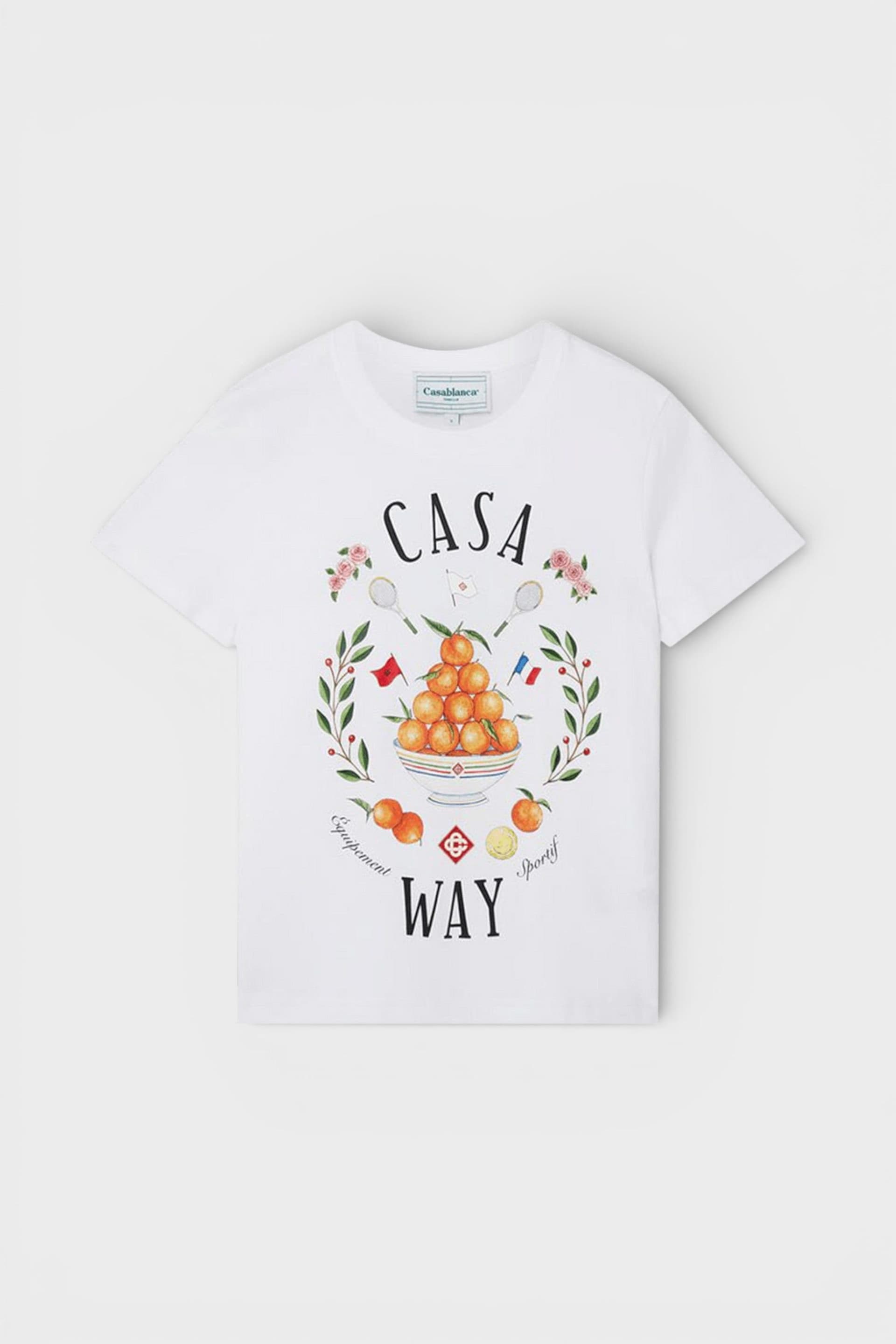 Casablanca Casablanca Women's Printed Fitted T-Shirt Casa Way White