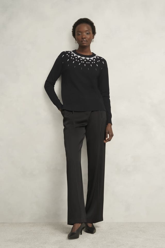 Hobbs London Hobbs London Women's Theodora Gem Jumper in Black - 3
