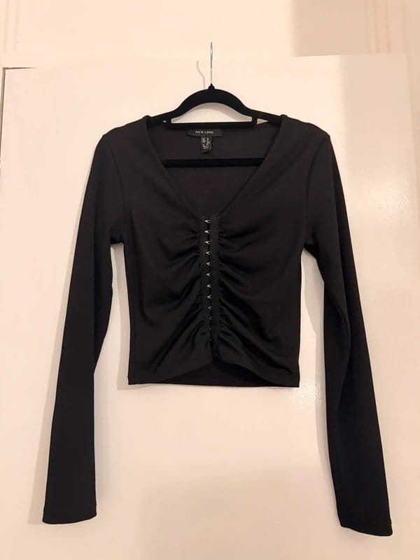 New Look Black New Look Ruched Top - 1
