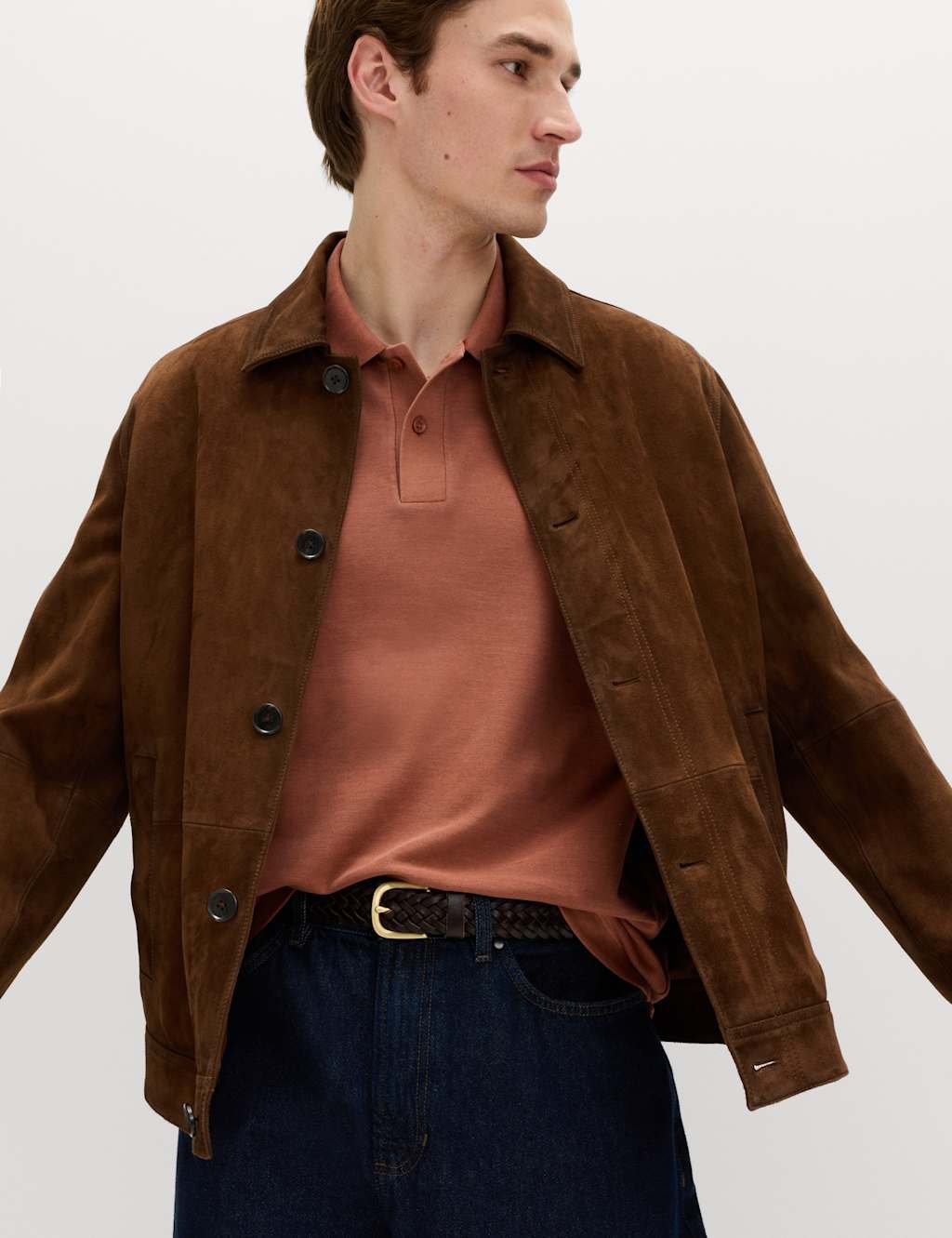 Marks & Spencer M&S Pure Cotton Garment Dyed Polo Shirt Rust - 4