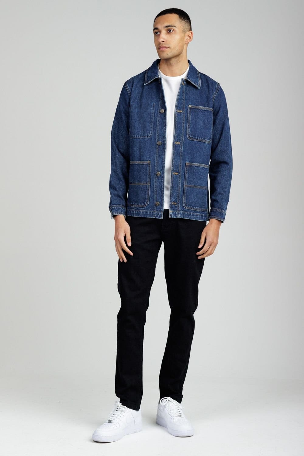 Tokyo Laundry Tokyo Laundry Men's Cotton Washed Denim Chore Jacket in Mid Blue - 4