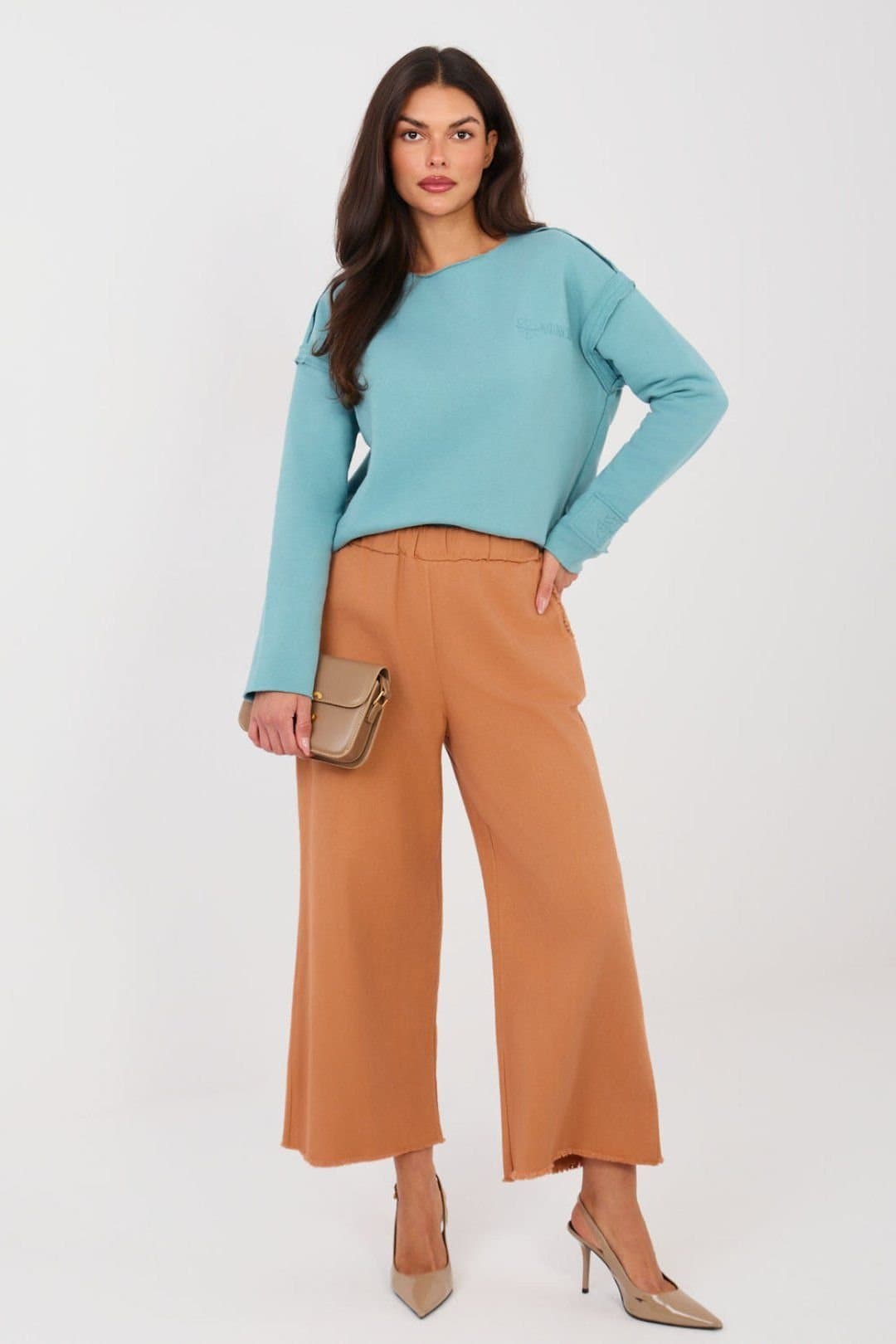 Love Lace Love Lace Orange High-Waisted Wide Leg Pants