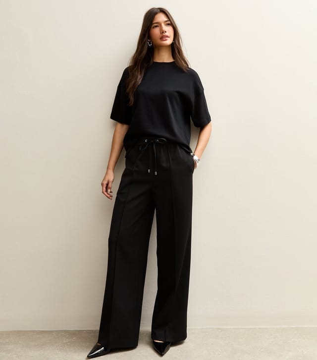 New Look Women's Black Wide Leg Drawstring Trousers New Look - 2