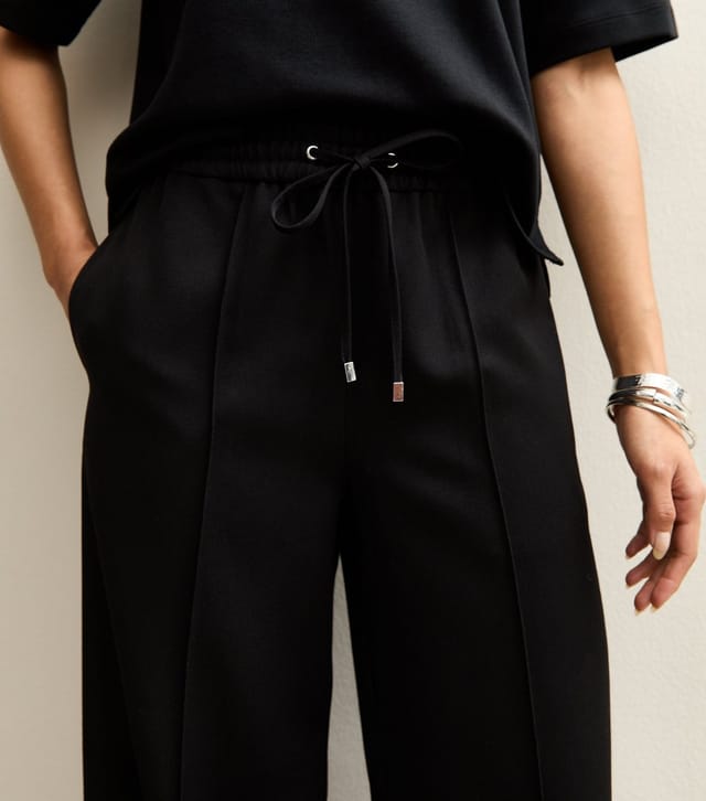 New Look Women's Black Wide Leg Drawstring Trousers New Look - 3
