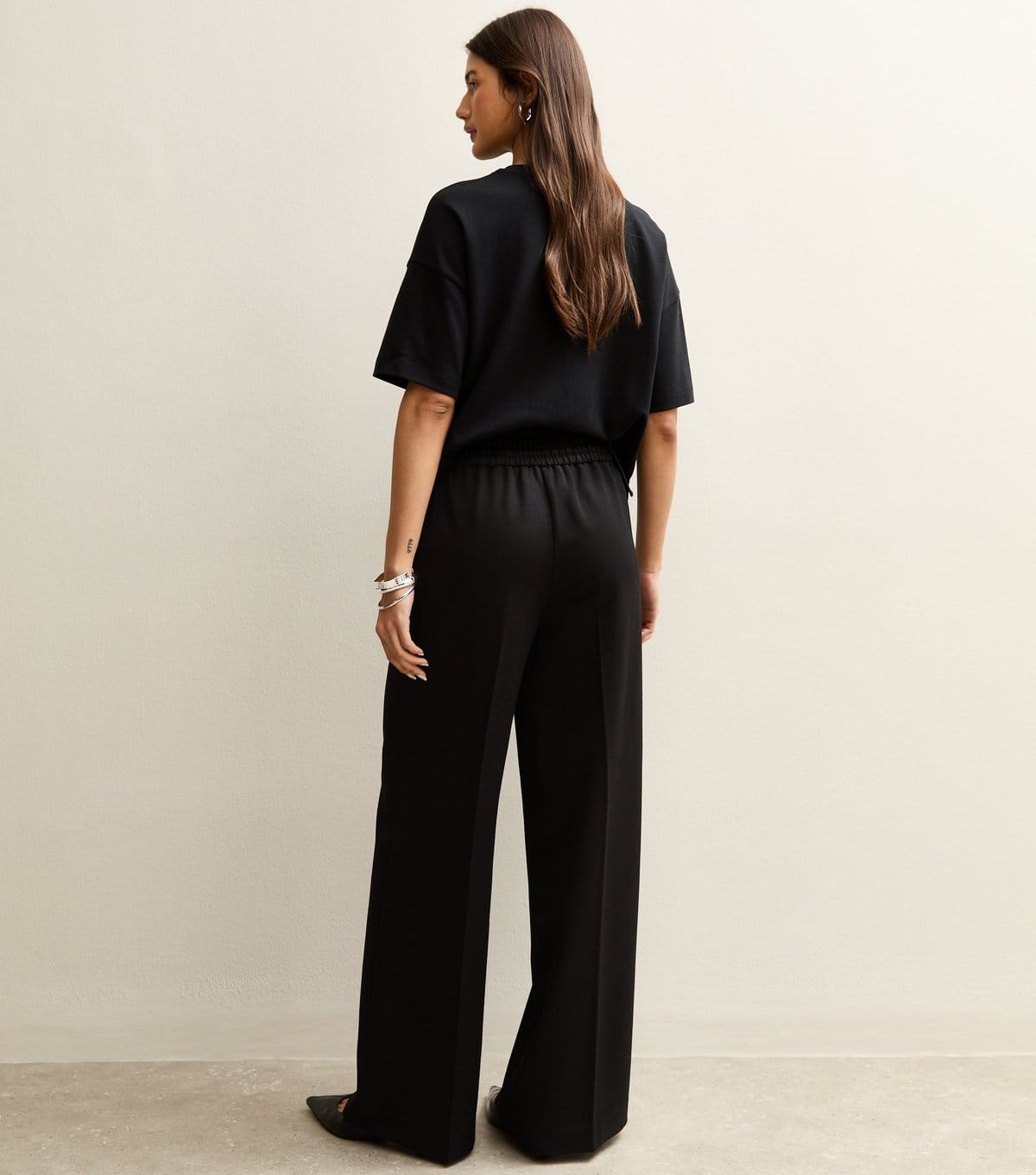 New Look Women's Black Wide Leg Drawstring Trousers New Look - 4