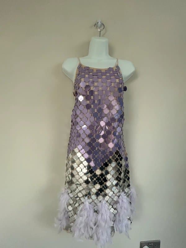 River Island NEW (shop floor) River Island sequin feather dress UK 16