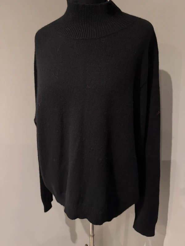 Oui Oui black wool blend soft knit jumper size 12 oversized (ref v110)