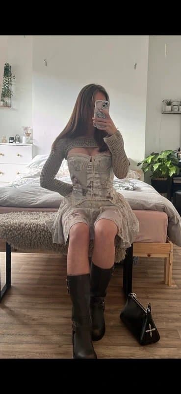 ASOS ASOS beige floral corset dress