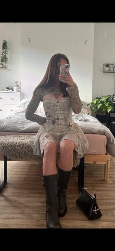 ASOS ASOS beige floral corset dress - 1
