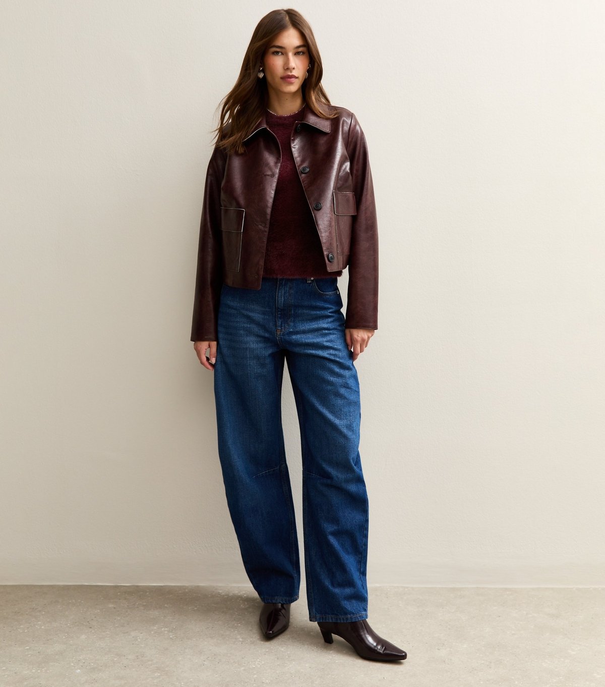 New Look Women's Burgundy Fluffy Knit Tank Top New Look - 3