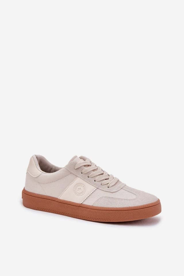 Love Lace Love Lace Women's Big Star Low Cut Fabric & Suede Sneakers for Daily Comfort in Beige - 2