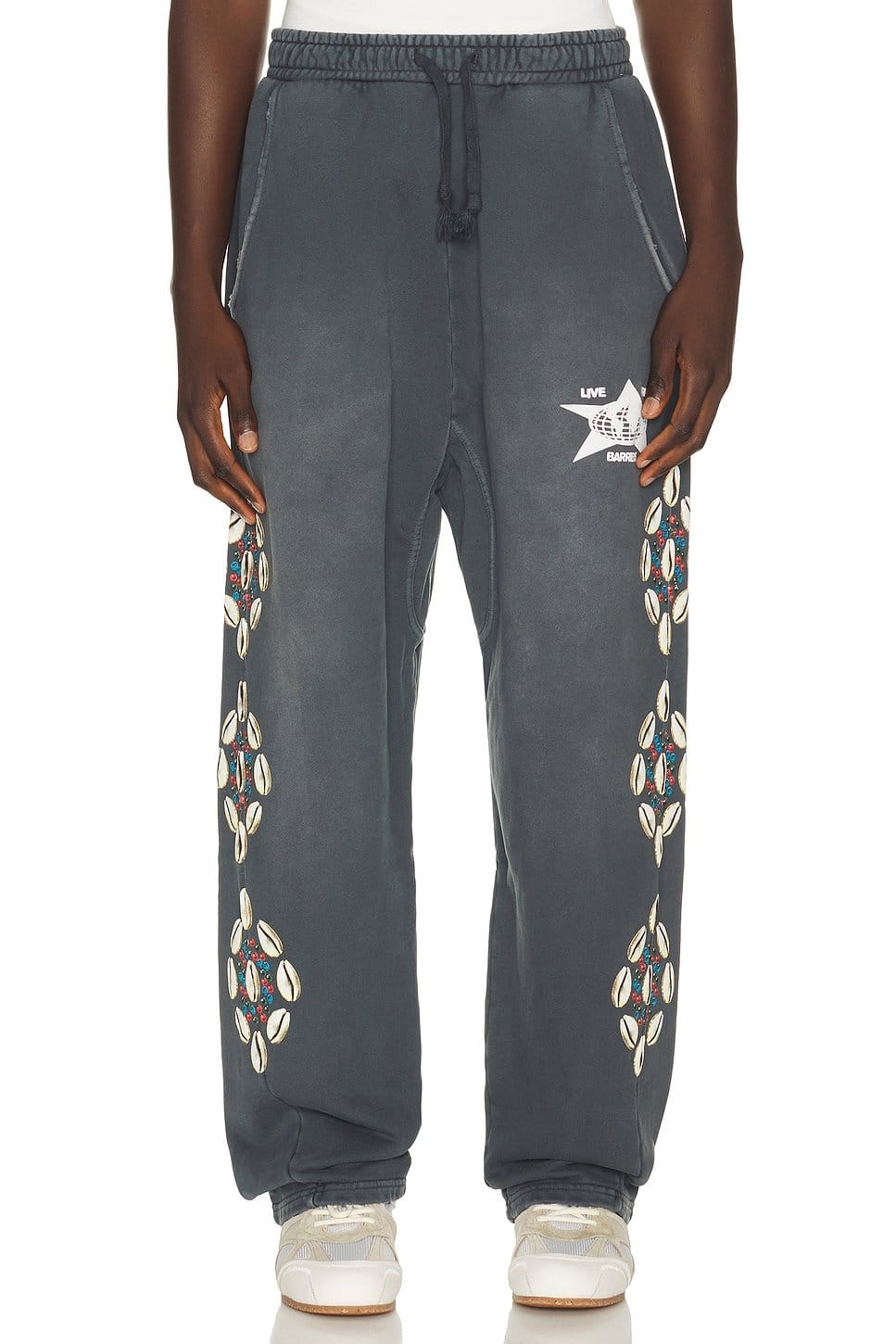 Revolve Vintage Black Cowrie Shell Sweatpants