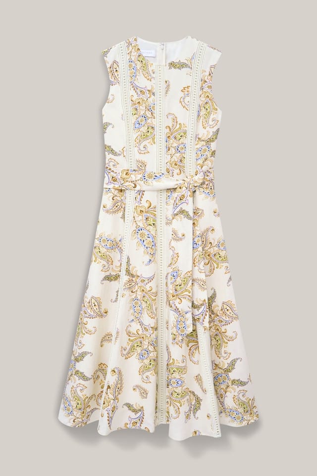 Hobbs London Hobbs London Women's Uma Linen Blend Midi Dress in Cream - 2