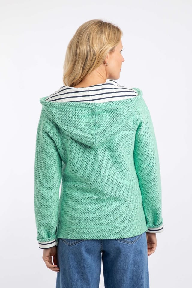 Weird Fish Weird Fish Women's Chicoa Full Zip Macaroni Hoodie in Light Green - 3