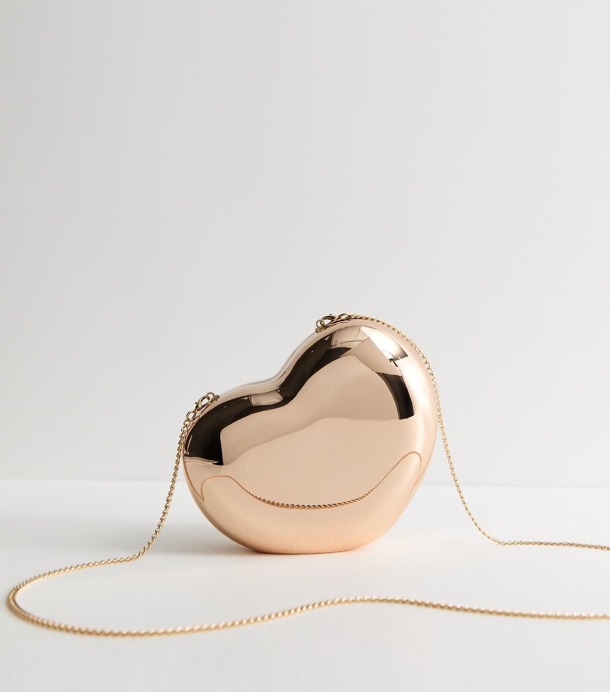 New Look Gold Tone Heart Box Clutch New Look