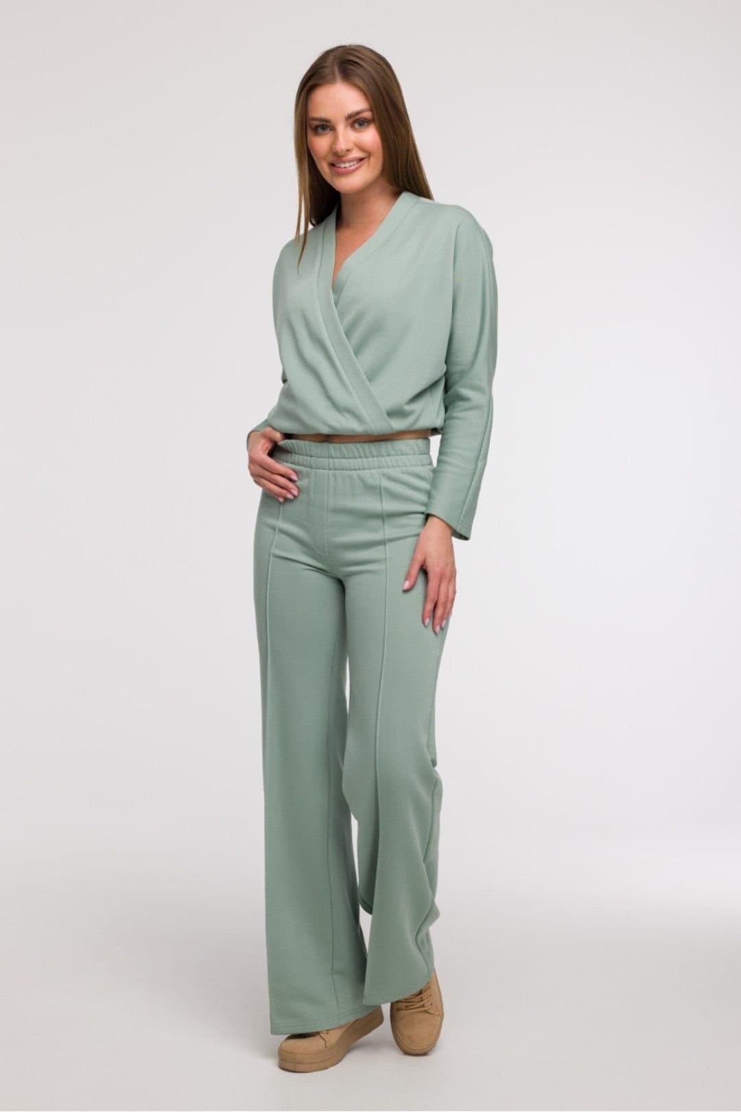 Love Lace Love Lace Women's Wide Leg Sweatpants Tracksuit Trousers Style 211510 in Green