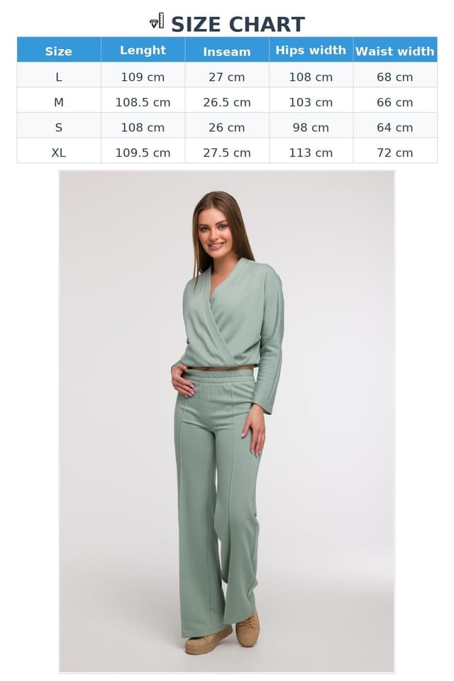 Love Lace Love Lace Women's Wide Leg Sweatpants Tracksuit Trousers Style 211510 in Green - 3