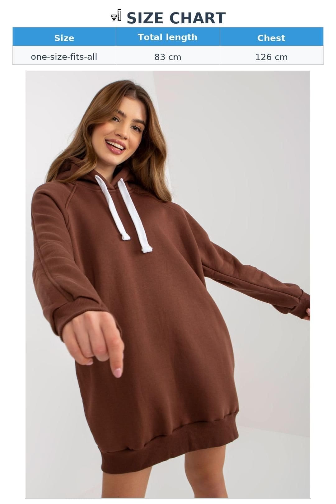 Love Lace Love Lace Women's Long Hooded Sweatshirt Sweater with Pockets in Brown - 4