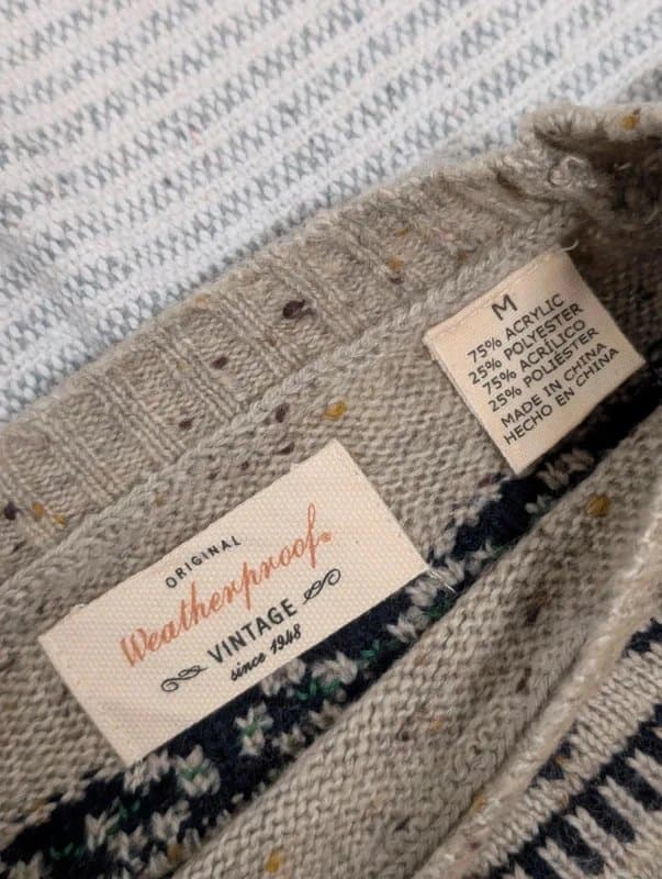 Reclaimed Vintage Retro 90s Vintage Funky Pattern Chunky Knit Sweater Uk Size Medium