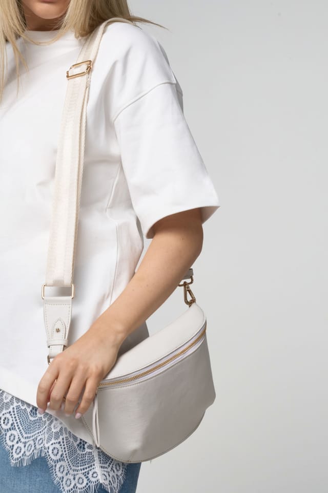 Barneys Originals Barneys Originals Women's Real Leather Cross Body Bag in Ivory - 3