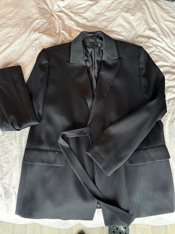 ASOS Black Pinstripe Blazer