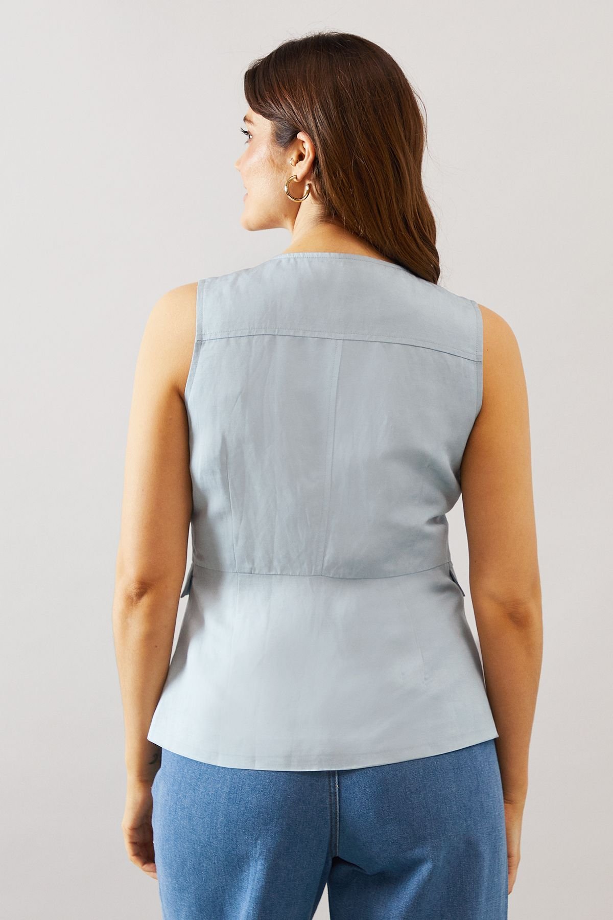 Wallis Wallis Women's Button Through Waistcoat in Blue - 3