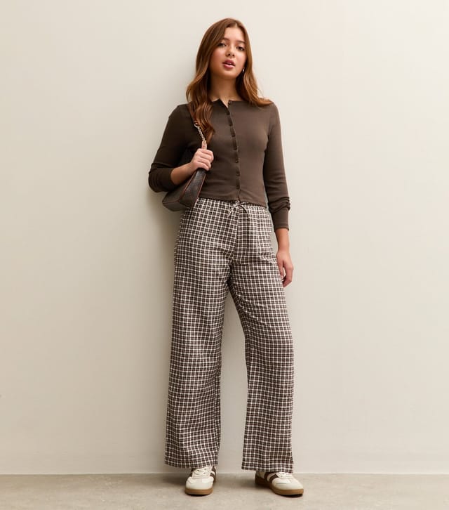 New Look Girls' Dark Brown Button Through Long Sleeve Top New Look - 3