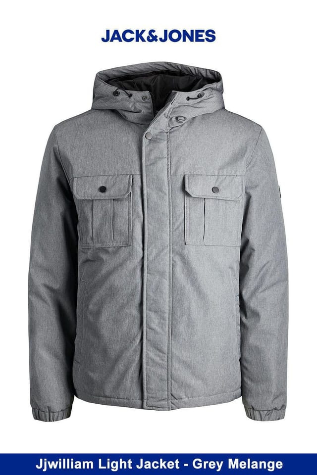 jack & jones Jack & Jones Men's Mens Grey Stylish Jacket William Light Polyester Coat - 2