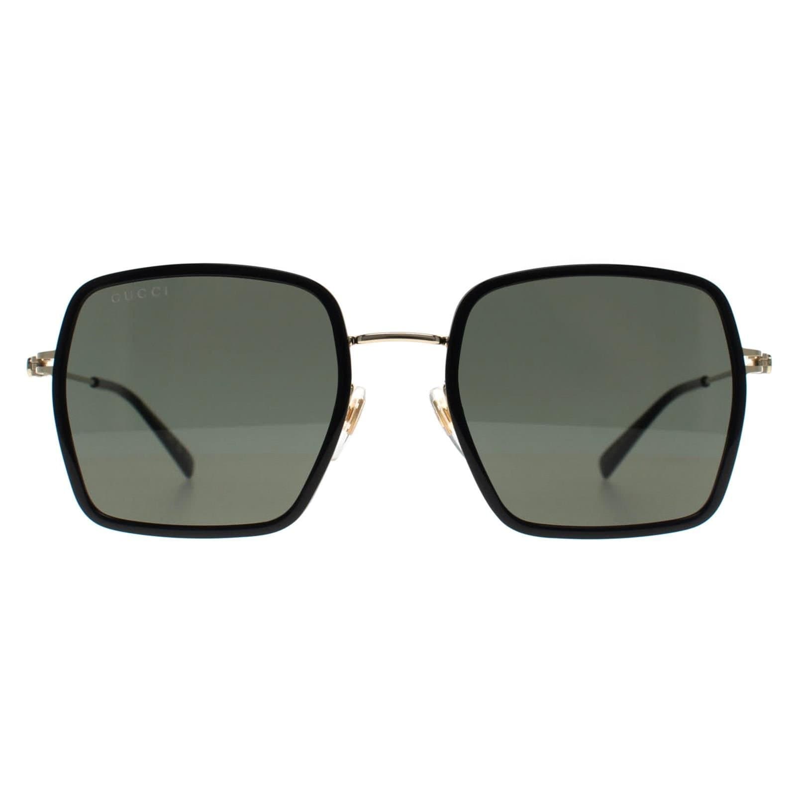 Gucci Gucci Women's Square Black Gold Grey GG1848S